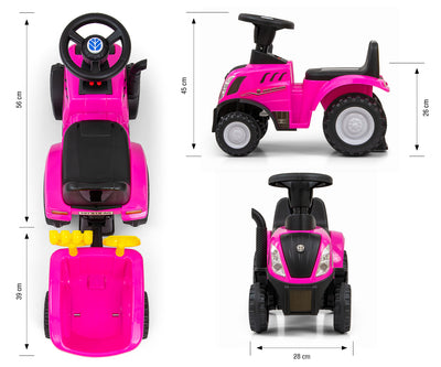 Lasten Potkuauto New Holland T7 Traktori Pinkki - Vuodevaatteet.fi