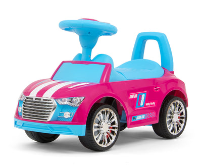Lasten potkuauto Racer Pinkki/Sininen - Vuodevaatteet.fi