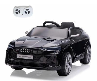 Lasten sähköauto - Audi E-Tron Sportback 4X4 Musta - Vuodevaatteet.fi