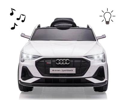 Lasten sähköauto - Audi E-Tron Sportback 4X4 Valkoinen - Vuodevaatteet.fi