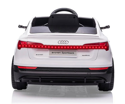 Lasten sähköauto - Audi E-Tron Sportback 4X4 Valkoinen - Vuodevaatteet.fi