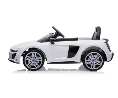 Lasten sähköauto - Audi R8 Spyder Valkoinen - Vuodevaatteet.fi