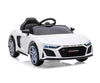 Lasten sähköauto - Audi R8 Spyder Valkoinen - Vuodevaatteet.fi