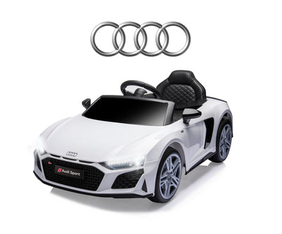 Lasten sähköauto - Audi R8 Spyder Valkoinen - Vuodevaatteet.fi