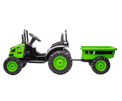 Lasten Sähkötraktori Farmer Vihreä Perävaunulla - Vuodevaatteet.fi