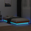 LED-sängynrunko vahanruskea 100x200 cm täysi mänty