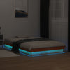 LED-sängynrunko vahanruskea 135x190 cm täysi mänty
