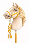 Super Hobby Horse - Hobby Horse A3 -riimu valkoisella karvapehmusteella ja naruriimu valkoinen-hunajankeltainen