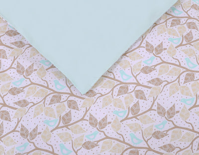 Pussilakanasetti Vauvalle - 135X100cm - Beige Leaves
