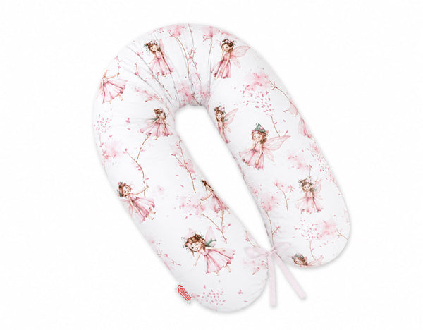 Bobono - Raskaus- ja imetystyyny, pidempi, irrotettava tyynyliina, Blossom Fairies