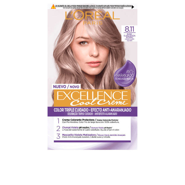 L'Oréal Paris Excellence cool väriaine #8,11-vaalea tuhka blondi 192 ml | Vuodevaatteet.fi
