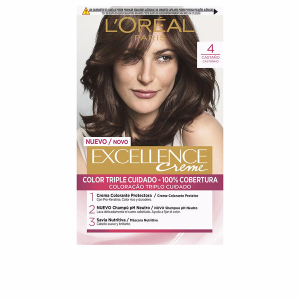 L'Oréal Paris Excellence Creme Dye #4-Brown 192 Ml | Vuodevaatteet.fi