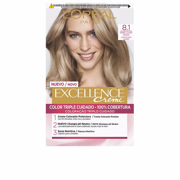 L'Oréal Paris Excellence Creme Dye #8.1-Light Ash Blonde 192 Ml | Vuodevaatteet.fi