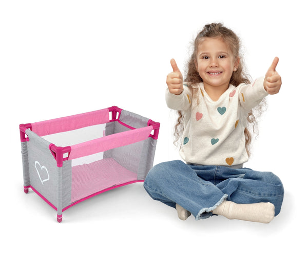 Lasten puinen nuken sänky - Vaaleanpunainen