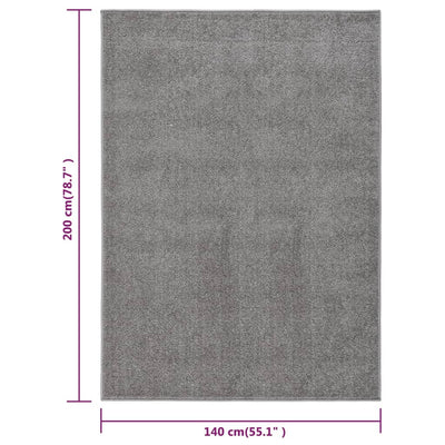 Lyhytnukkainen matto 140x200 cm harmaa