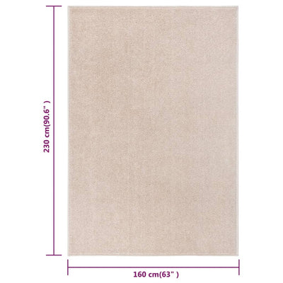 Lyhytnukkainen matto 160x230 cm tumma beige