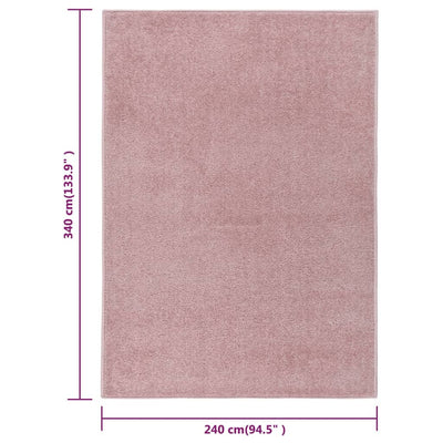 Lyhytnukkainen matto 240x340 cm pinkki