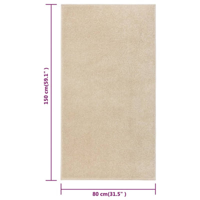 Lyhytnukkainen matto 80x150 cm beige