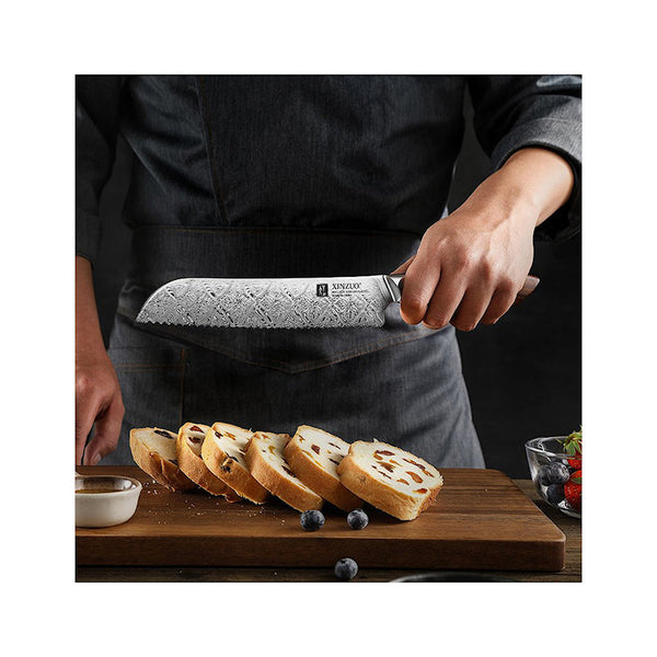 Xinzuo Jiang Damascus Leipäveitsi, 21 cm