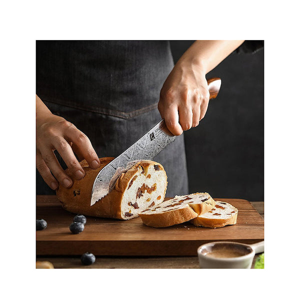 Xinzuo Jiang Damascus Leipäveitsi, 21 cm