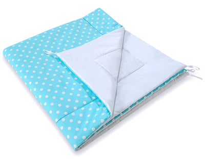 Leikkiteltta + Pehmuste - White Dots On Turquoise