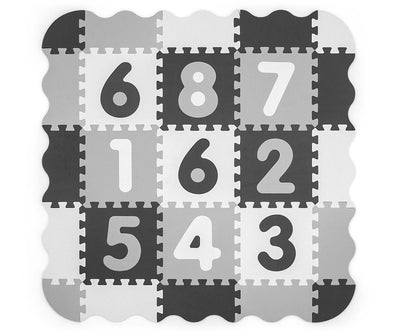 Harmaa 3x3 numeroilla varustettu pehmeä vaahtomuovipalapeli.