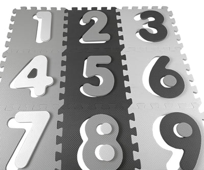 Mata-piankowa-puzzle-jolly 3x3 digits grey -puzzlen harmaa versio, jossa numerot 1-9.