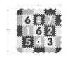 Harmaa 3x3 numeroilla varustettu vaahtomuovipalapeli.