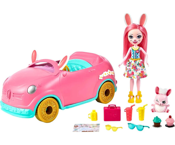 Mix - Mattel Enchantimals Hfc85 Pupuauto-setti nukella Bree Bunny