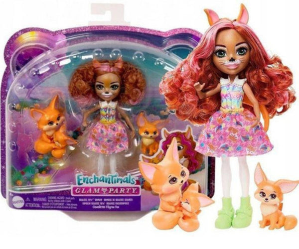 Mix - Mattel Enchantimals Hnt60 Nukke Fennec Fox ja ketunpoikasten perhe setti