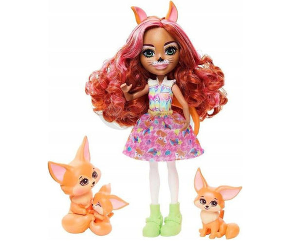 Mix - Mattel Enchantimals Hnt60 Nukke Fennec Fox ja ketunpoikasten perhe setti