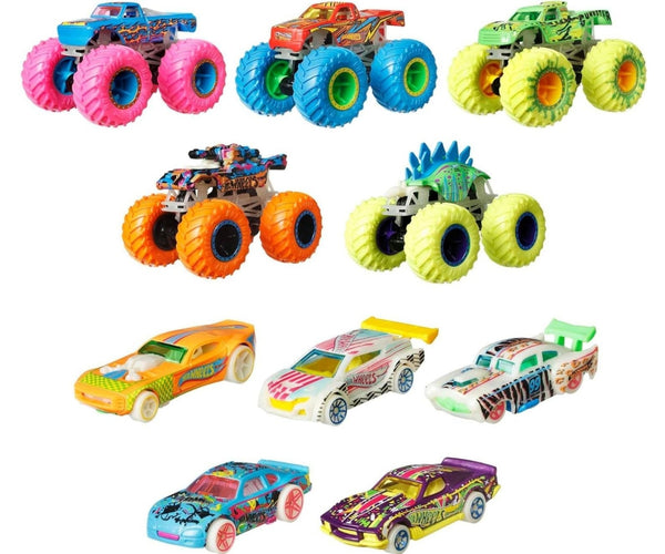 Mix - Hot Wheels Monster Trucks pimeässä hohtava setti