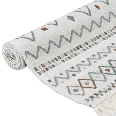 Matto beige ja sininen 120x180 cm puuvilla