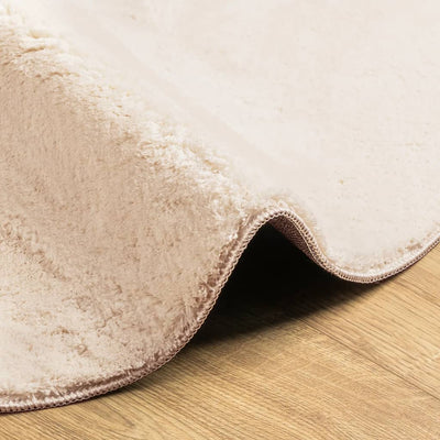 Matto HUARTE lyhytnukkainen ja pestävä beige Ø 100 cm