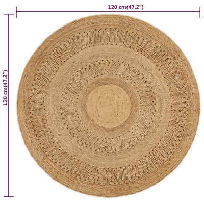 Matto käsinpunottu juutti 120 cm pyöreä