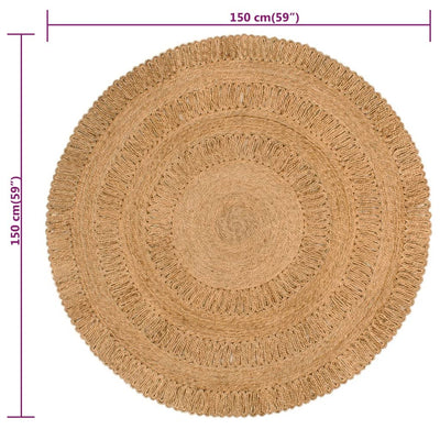 Matto käsinpunottu juutti 150 cm pyöreä