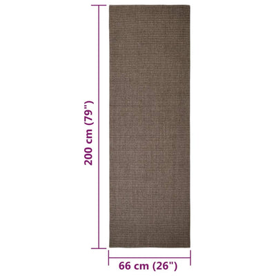 Matto luonnollinen sisal 66x200 cm ruskea