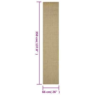 Matto luonnollinen sisal 66x350 cm vihreä