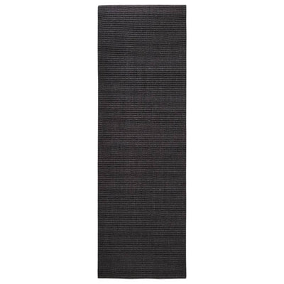 Matto luonnollinen sisal 80x250 cm musta