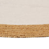 Matto punottu valkoinen / luonnollinen 120 cm juutti / puuvilla