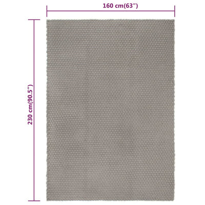 Matto suorakaide harmaa 160x230 cm puuvilla