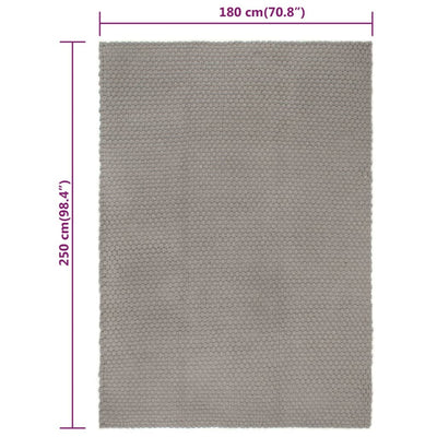 Matto suorakaide harmaa 180x250 cm puuvilla