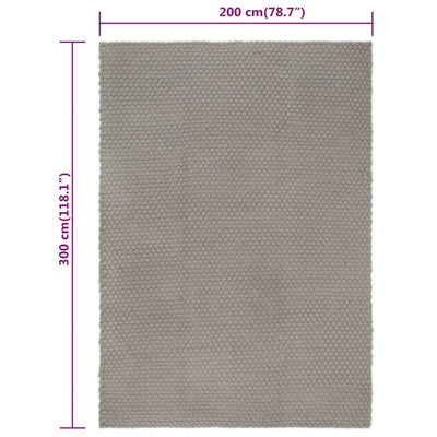 Matto suorakaide harmaa 200x300 cm puuvilla