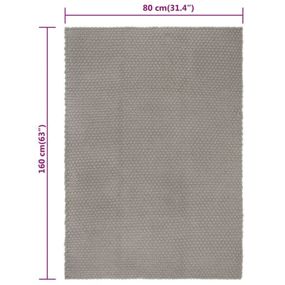 Matto suorakaide harmaa 80x160 cm puuvilla