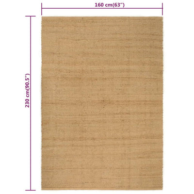 Matto suorakaide luonnollinen 160x230 cm juutti