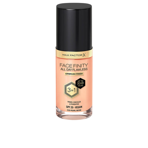 Max Factor Facefinity 3in1 pohjustaja, peitevoide & meikkivoide #35-helmiäisbeige 30 ml | Vuodevaatteet.fi