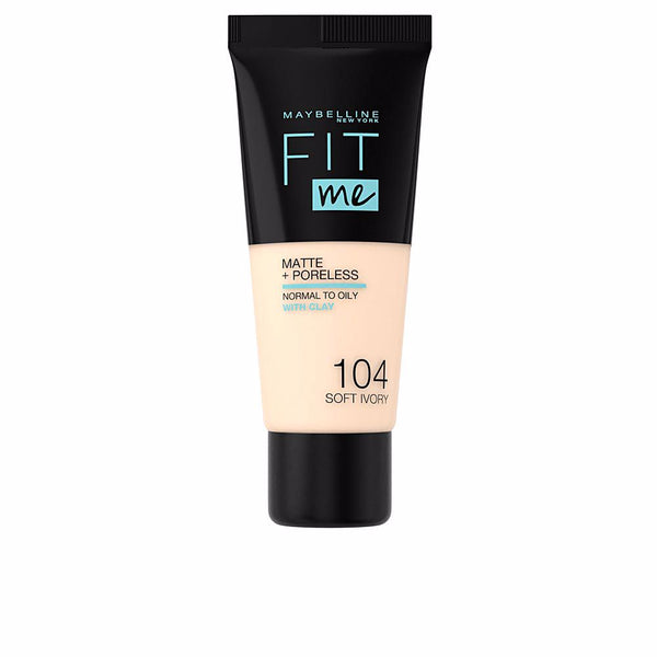 Maybelline Fit me! foundation matte+poreless #104-pehmeä norsunluu | Vuodevaatteet.fi