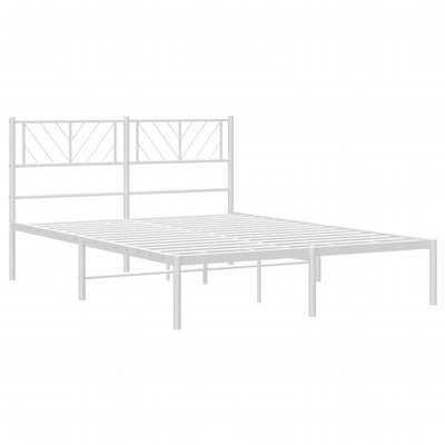 Metallinen sängynrunko päädyllä valkoinen 140x190 cm