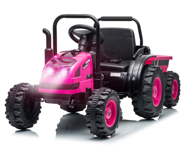 Milly Mally - Milly Mally akkukäyttöinen traktori perävaunulla Farmer vaaleanpunainen