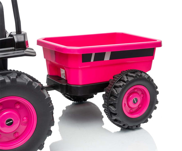 Milly Mally - Milly Mally akkukäyttöinen traktori perävaunulla Farmer vaaleanpunainen